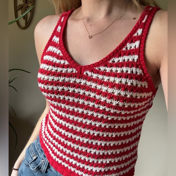 Freshman Red and White Striped Tank Top - Picture 5 of 7